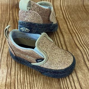 Little girls, glittery brown vans size 4.5